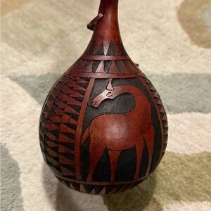 MCM Boho Safari Decor - Kenyan African Gourd Shaker/Jug